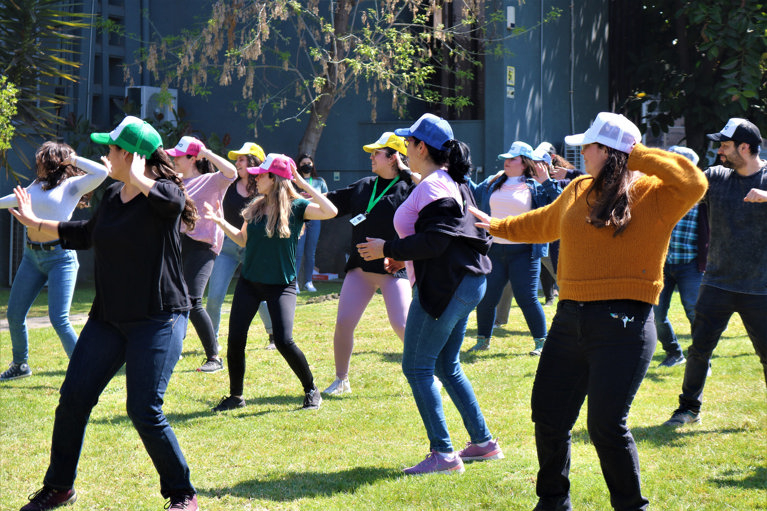 Teva employees dancing in Santiago