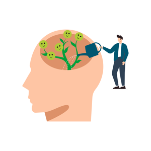 graphic of a man watering an idea